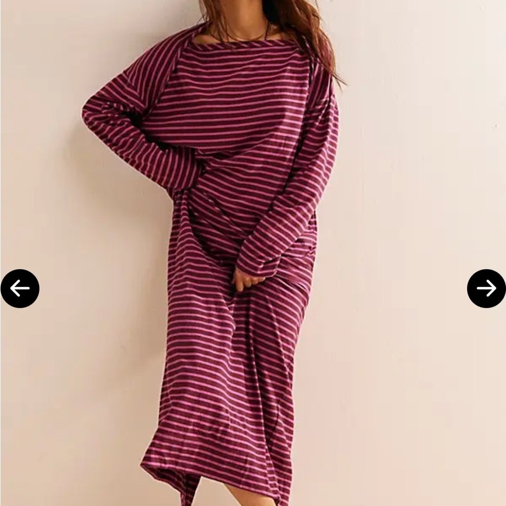 Free people beach Striped Long Sleeve Dress